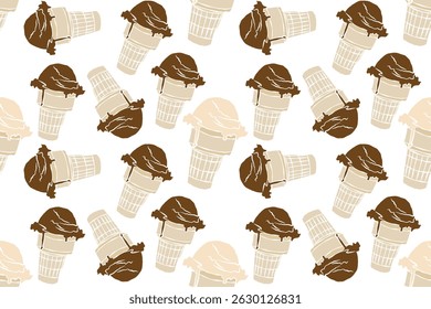 Summer pattern, beach, pastel colors. Seamless vector pattern, ice cream, 
hand drawn. Perfect for kids clothes, decoration, walls, beachwear or even packaging.