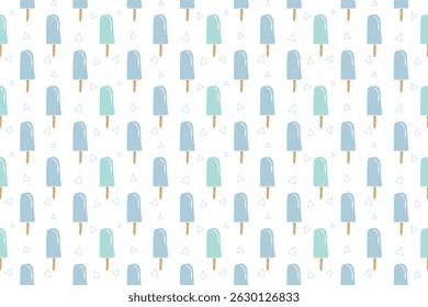 Summer pattern, beach, pastel colors. Seamless vector pattern, ice cream, 
hand drawn. Perfect for kids clothes, decoration, walls, beachwear or even packaging.