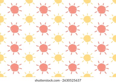Summer pattern, beach, pastel colors. seamless vector pattern, hand drawn. Perfect for kids clothes, decoration, walls, beachwear or even packaging.