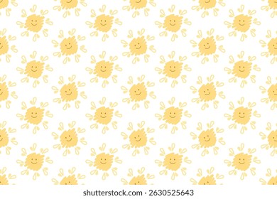 Summer pattern, beach, pastel colors. seamless vector pattern, hand drawn. Perfect for kids clothes, decoration, walls, beachwear or even packaging.