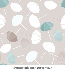 summer pattern with beach umbrellas in pastel colors
