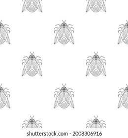 Patrón de verano con insectos y mariposas. Con diseño textil moderno y de moda
