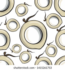 Summer pattern. coconut, tropical fruit