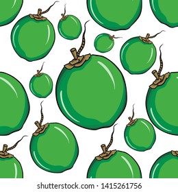 Summer pattern. coconut, tropical fruit
