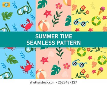  Summer pattern collection design vector