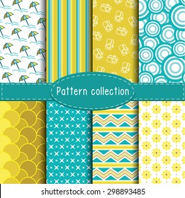 Summer pattern collection. Vector illustration.