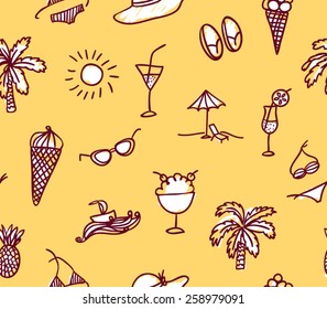 summer pattern, summer doodle icon