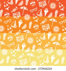 Summer Pattern. Summer Elements Collection. Vector Illustration.