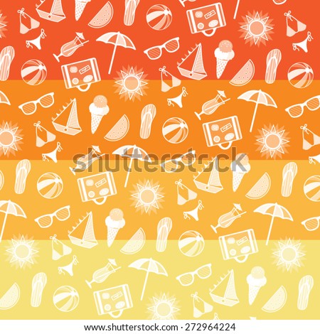 Summer pattern. Summer elements collection. Vector Illustration.