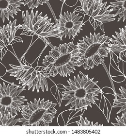 Download Gambar Wallpaper Black and White Sunflower terbaru 2020