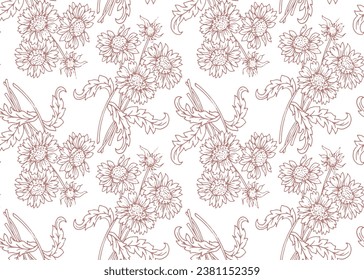 Patrón de verano con girasol floral. La mano dibuja plantas de campo con un girasol rosado sobre fondo blanco. Diseño para impresión, embalaje, papel pintado, textil.