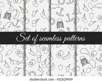 Summer pattern with fruit and objects.
