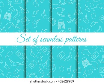 Summer pattern with fruit and objects.