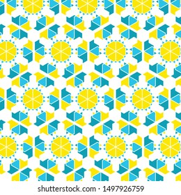 Summer pattern, geometric yellow fabric abstract