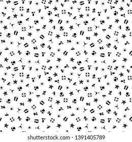 Summer pattern with hand drawn beach elements. Fashion print design, vector illustration. Seamless Pattern Background for banner, card, website. Design for wallpapers, wrapping, backgrounds.