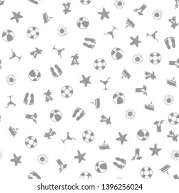 Summer pattern with hand drawn beach elements. Fashion print design, vector illustration. Seamless Pattern Background for banner, card, website. Design for wallpapers, wrapping, backgrounds.