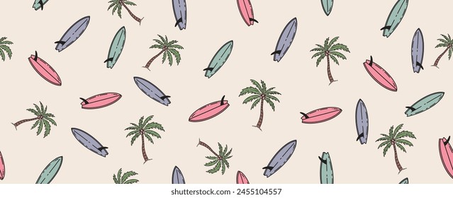 Summer pattern, hand drawn illustration.