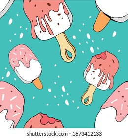 Patrón de verano con helado