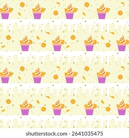 Summer Pattern ice cream cup orange