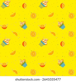 Summer Pattern ice cream cup orange fruit