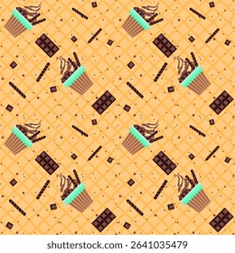 Summer Pattern ice cream cup chocolate seamless