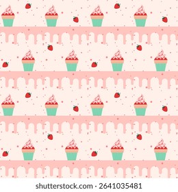 Summer Pattern ice cream cup strawberry