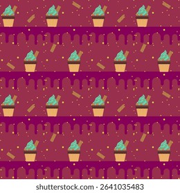 Summer Pattern ice cream cup wafer
