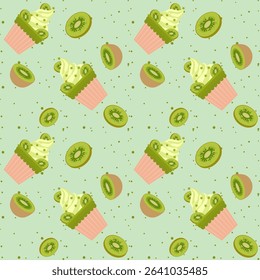 Summer Pattern ice cream cup kiwi fruit