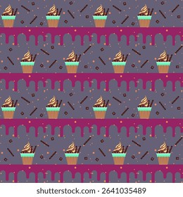 Summer Pattern ice cream cup chocolate