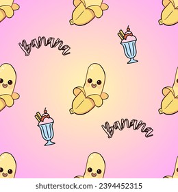Summer Pattern Ice Cream Fruity Background Watermelon Pineapple Rainbow. Fruit Summer Pattern