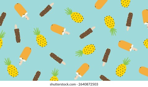 Summer pattern illustration for design. Healthy lifestyle. Delicious background. Vector EPS 10