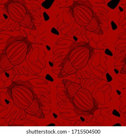 Patrón de verano con un gran caracol. la mano dibuja una concha, un rizo de caracol. Textura de color animal. Fondo abstracto, tinta. Modelo elegante con un animal. Diseño para papel pintado, textil, embalaje. manual 