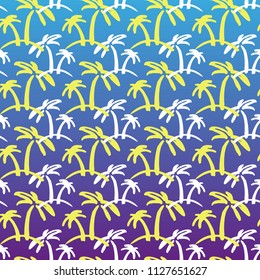 Summer pattern with palm. Vector illustration.