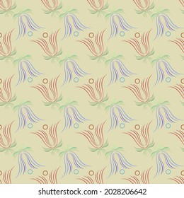 Patrón de verano con flores abstractas pastel sobre la luz. Diseño de fondo gráfico de moda. Textura abstracta moderna y elegante. Diseño de la plantilla de color para textiles, envoltura, papel pintado. Ilustración del vector