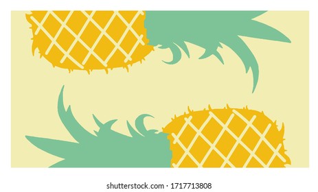 Summer pattern with pineapples, Background, Vector illustration.
