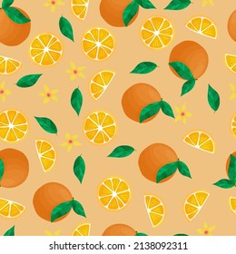 Patrón veraniego de cítricos refrescantes. Impresión naranja. Frutas tropicales. Dulces de verano. Ilustración del vector