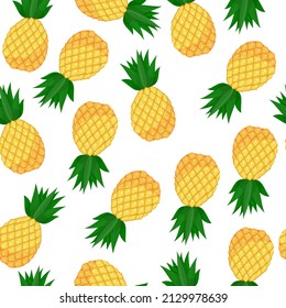 Summer pattern of refreshing pineapples. Pineapple print. Tropical fruits. Summer sweets. Vector illustration