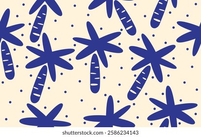 Summer pattern seamless fabric summer season. coconut tree blue tone pattern on yellow. Designed for background ,wallpaper ,summer pattern ,wrapping paper ,travel ,holiday ,weekend ,vacation ,trip