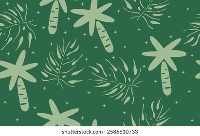 Summer pattern seamless fabric summer season. tropical pattern style on green background. Designed for background ,wallpaper ,summer pattern ,wrapping paper ,travel ,holiday ,weekend ,vacation ,nature