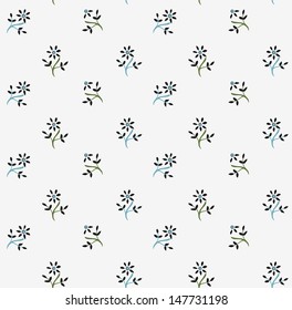 Summer pattern with small blue flowers.