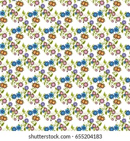 summer pattern with small colorful flowers for textiles