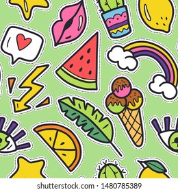 Summer pattern. Suitable for printing on fabric, gift wrapping, wall decoration. Hand-drawn illustration. 