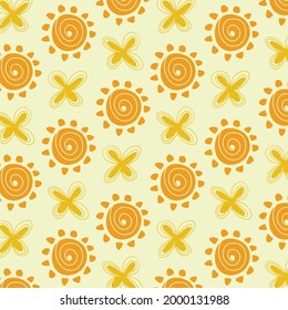 summer pattern with sun symbol