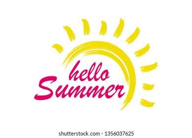 Summer pattern. Sun with text.