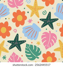 Summer Pattern Tropical Summer Background Summer Seamless Pattern