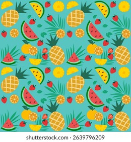 Summer Pattern Tropical Fresh Fruit Mix