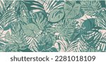 Summer pattern. Tropical leaves pattern perfect for textiles and decoration