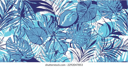 Summer pattern. Tropical leaves pattern perfect for textiles and decoration