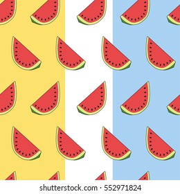 Summer pattern. Watermelon slices. Cute vector illustration of berries. For the backpack, carrying case for phone, bags, wrapping paper, background for the site, wallpaper, textiles