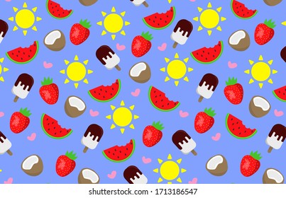 
summer pattern for wrapping paper, backgrounds, notebooks and clothes. stock vector illustration. 